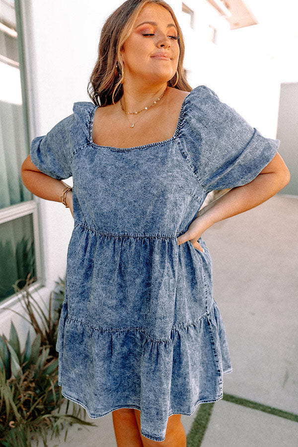 Pass Through Town Chambray Dress Curves