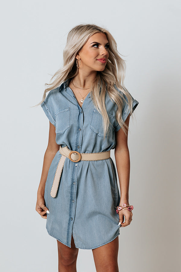 Sweet Admirer Chambray Dress