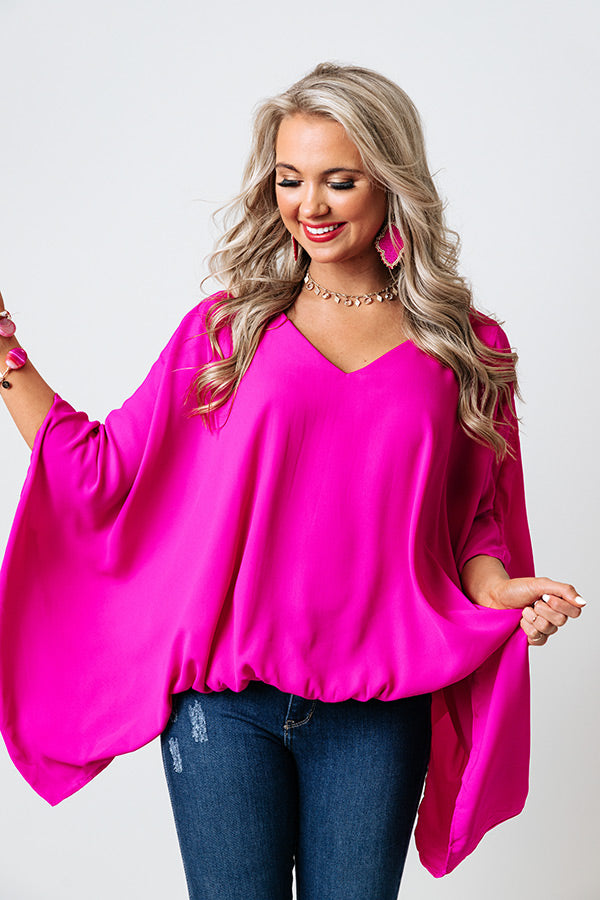 Vienna Smiles Shift Top in Fuchsia • Impressions Online Boutique