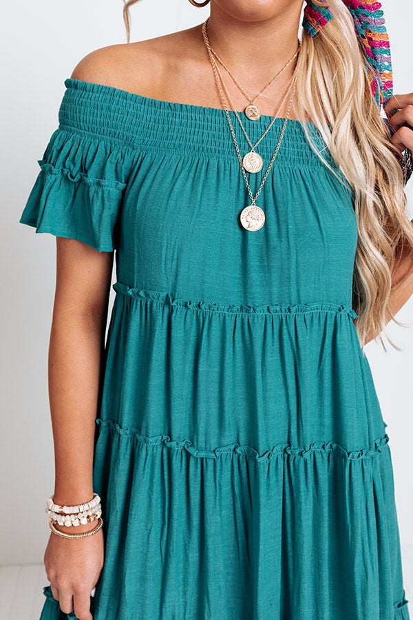 Hollywood Bungalow Midi Dress In Teal