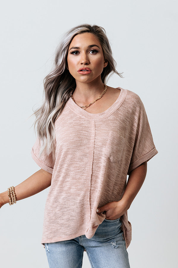 Heart And Soul Knit Top In Blush
