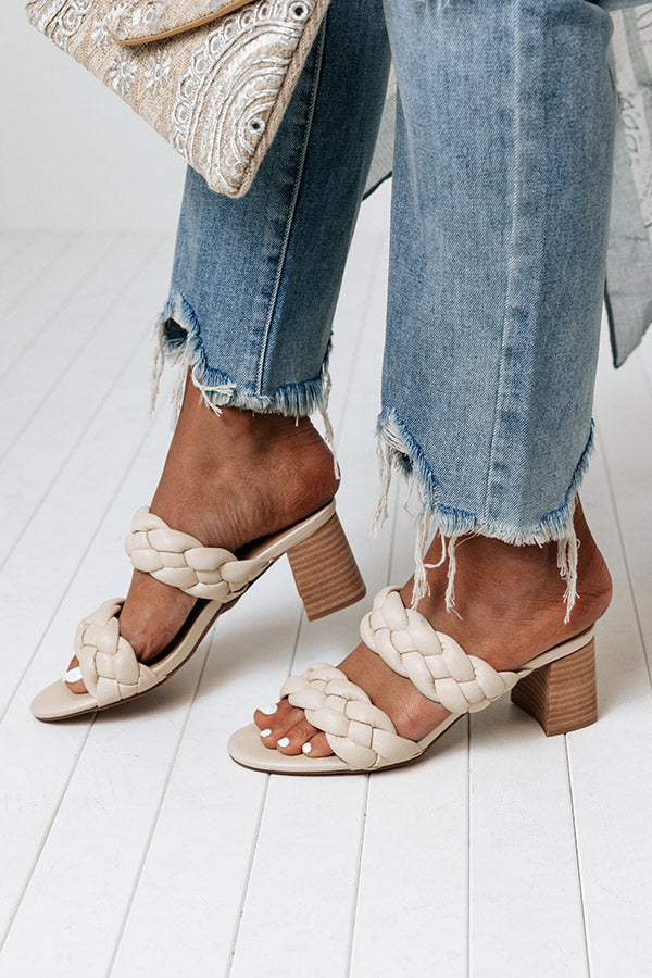 The Cava Faux Leather Braided Heel