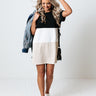 Next Up Colorblock Shift Dress In Black Image - 1