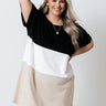 Next Up Colorblock Shift Dress In Black Curves Image - 1