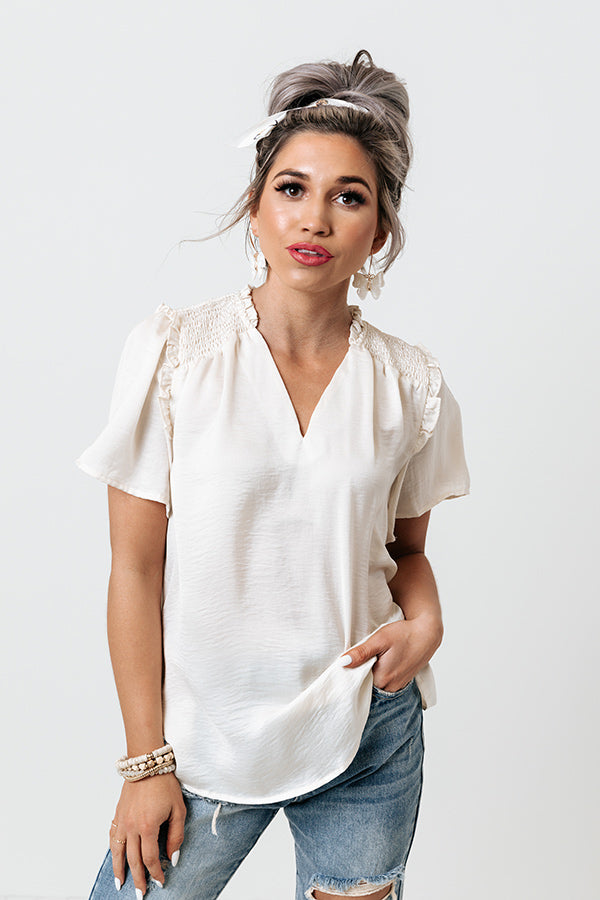Mood And Music Shift Top In Cream
