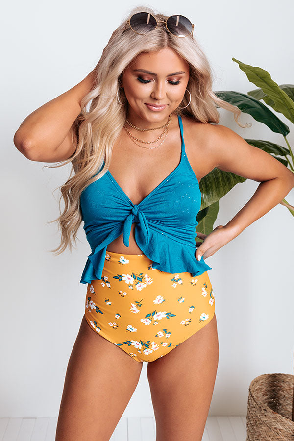 St. Thomas Treat Peplum Tankini in Ocean Blue