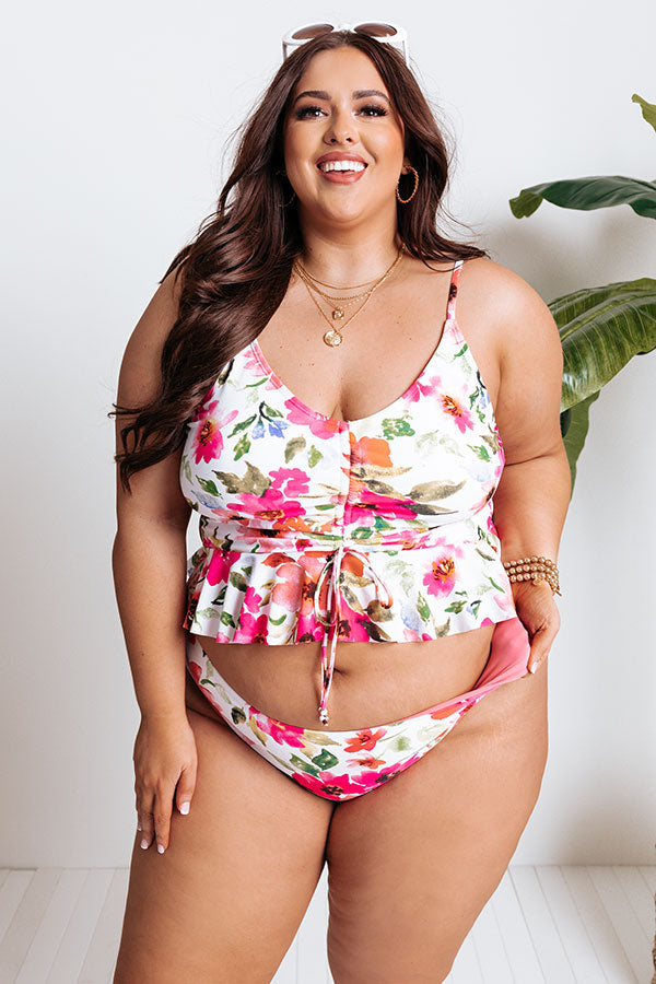 Secret Beach Reversible Bikini Bottoms in Pink Curves