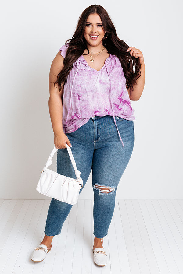 Sweet On Summer Tie Dye Shift Top in Purple Curves   