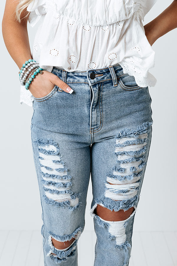 The Badgley High Waist Distressed Relaxed Skinny