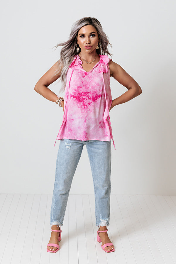 Sweet On Summer Tie Dye Shift Top in Pink   