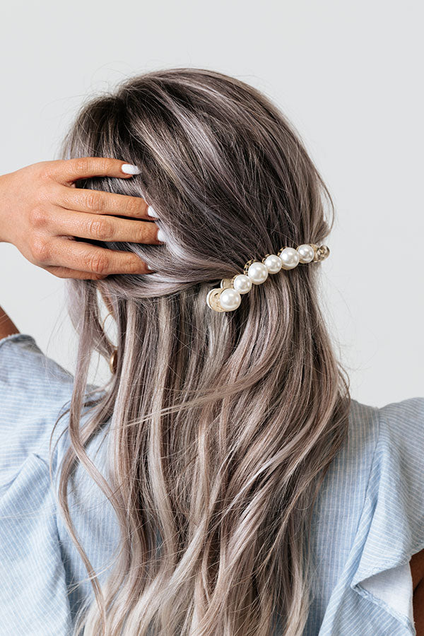 Lighten The Mood Banana Pearl Hair Clip In Ivory