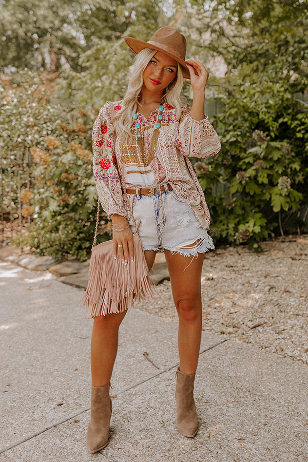 Focus On Love Embroidered Shift Top