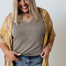 Movie Night Shift Tee in Dark Taupe Curves Image - 1