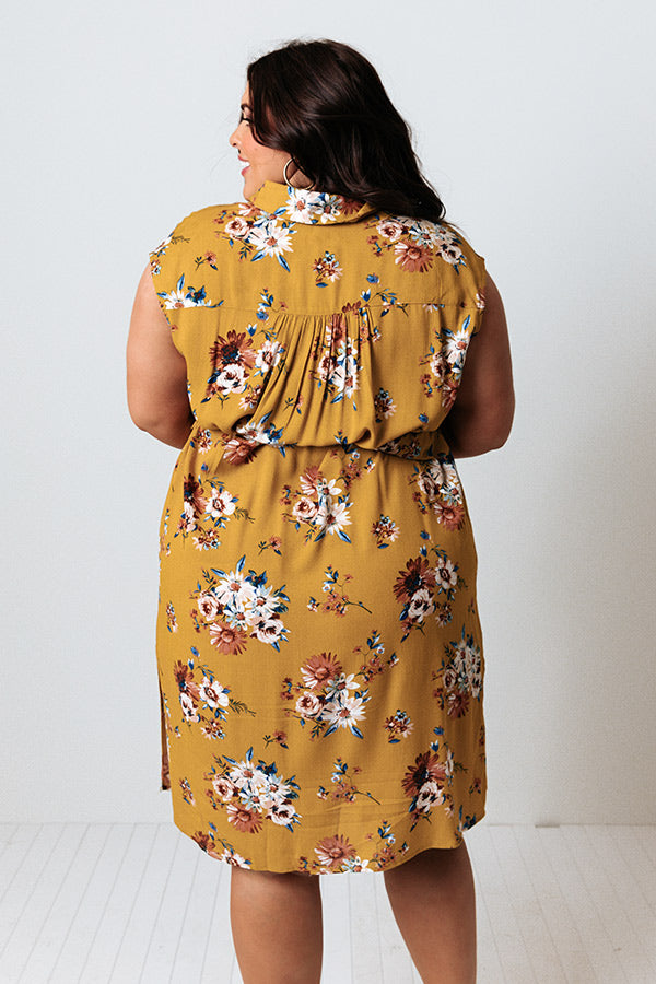 Grand Valley Floral Midi in Mustard Curves