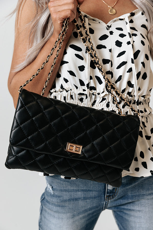 Graceful Gala Quilted Clutch In Black