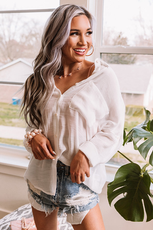Sunny Saturday Shift Top In White