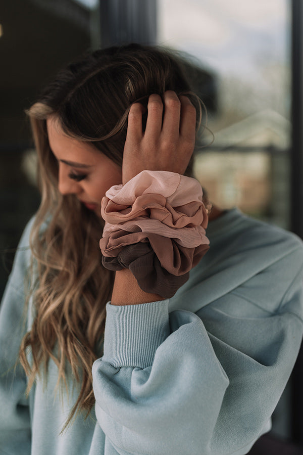 Crepe Scrunchies Set