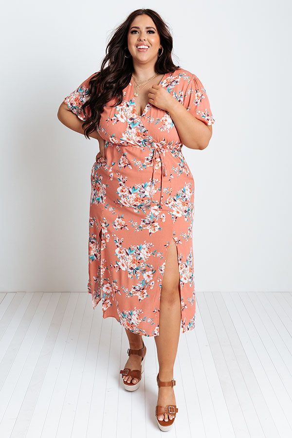 Forever Friendly Floral Midi in Coral Curves Image - 3