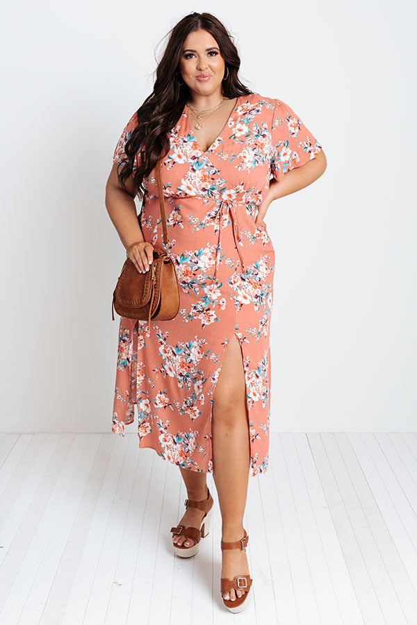 Forever Friendly Floral Midi in Coral Curves Image - 1
