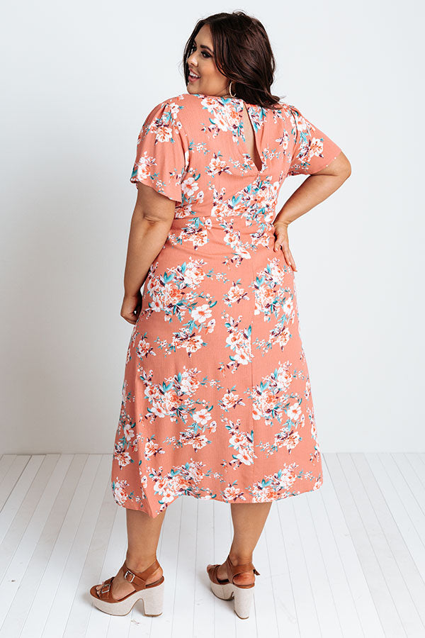 Forever Friendly Floral Midi in Coral Curves Image - 5