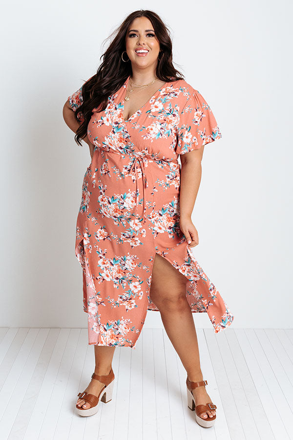 Forever Friendly Floral Midi in Coral Curves Image - 1
