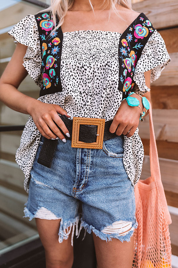 Off The Tropics Woven Belt In Black