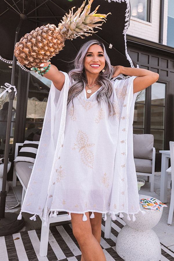 Malibu Dreaming Embroidered Cover Up In Khaki