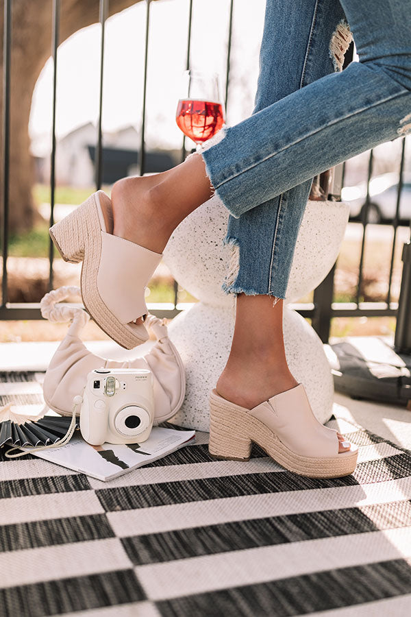 The Abney Faux Leather Heel In Stone