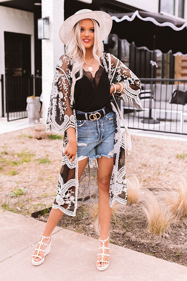 Panama Party Embroidered Overlay In Black