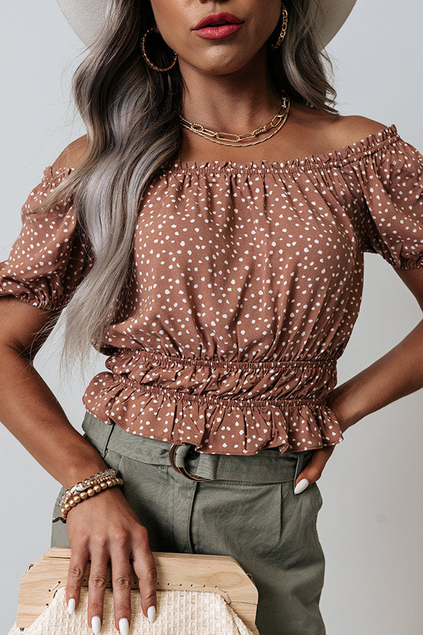 On The Haute Spot Crop Top In Rustic Rose • Impressions Online Boutique