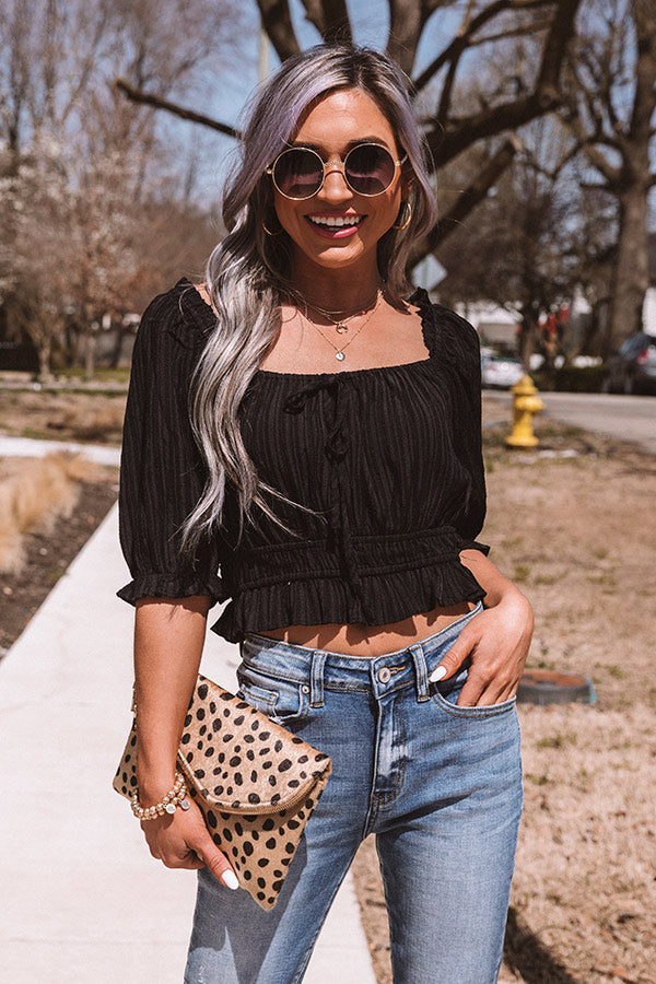 Milan Dreams Crop Top In Black