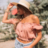 Southern Accent Crop Top In Dark Coral Image - 1