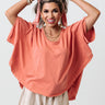 Lake Daze Crop Shift Tee In Coral Image - 1