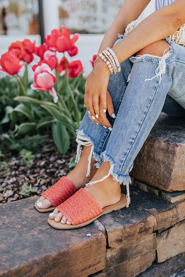The Gardenia Woven Sandal In Tangerine