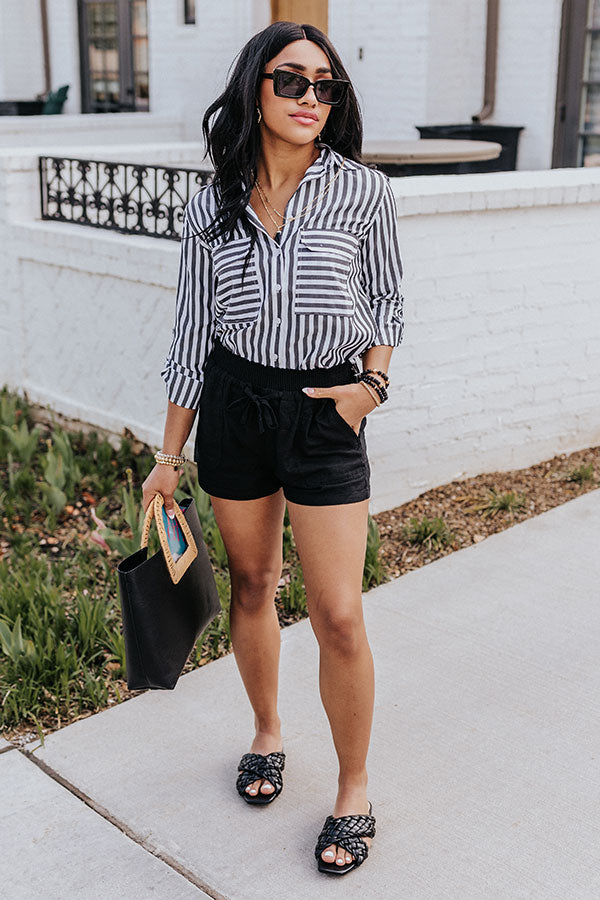 The Redmond Linen-Blend Shorts In Black
