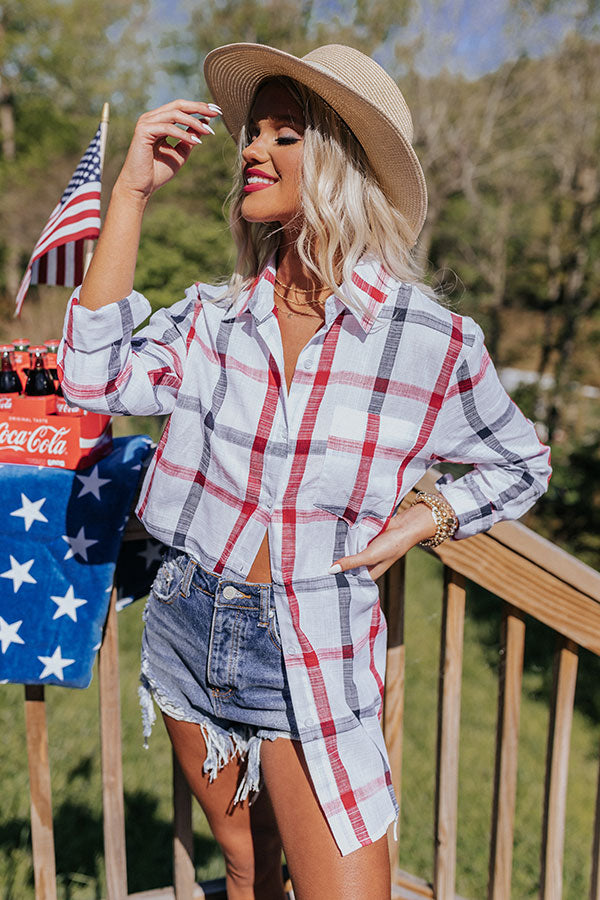 Brulee Babe Flannel Top In White