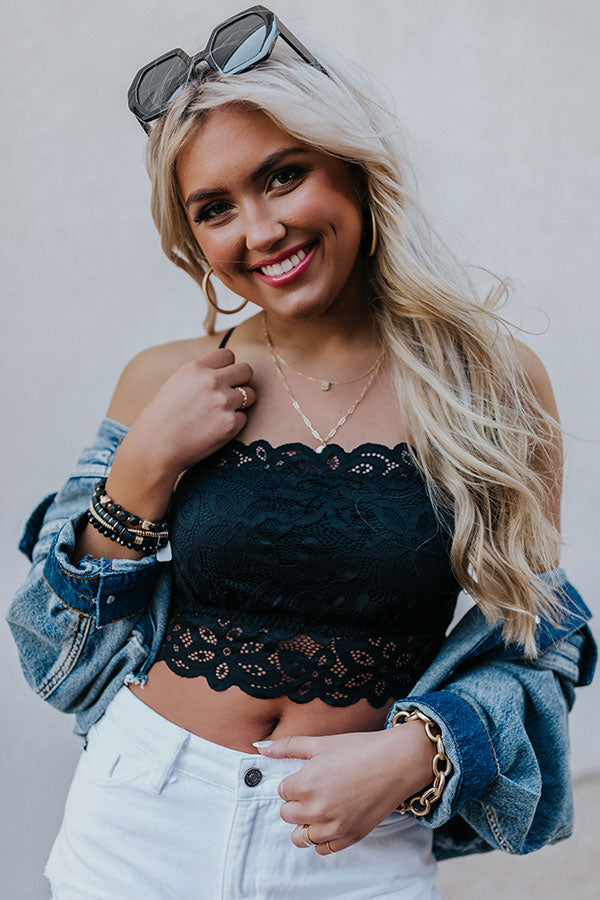 True Mood Lace Bralette In Black