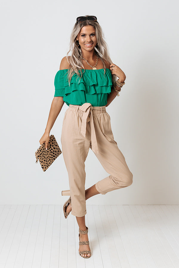 Happy Hour Splash Shift Top In Emerald