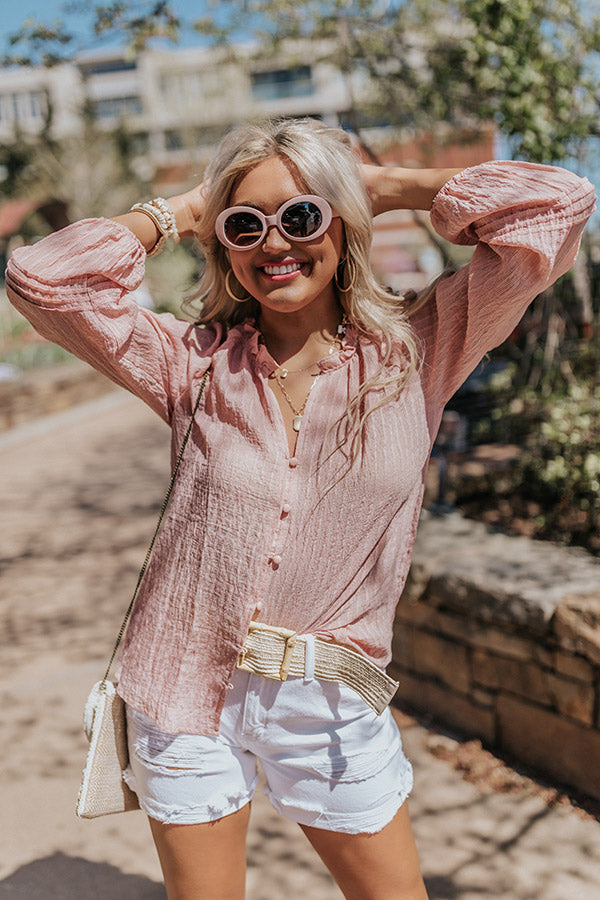 Downright Divine Shift Top In Blush