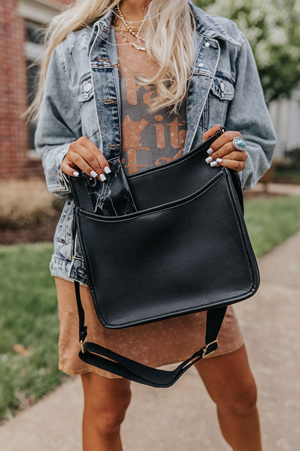 River Bend Faux Leather Crossbody In Black