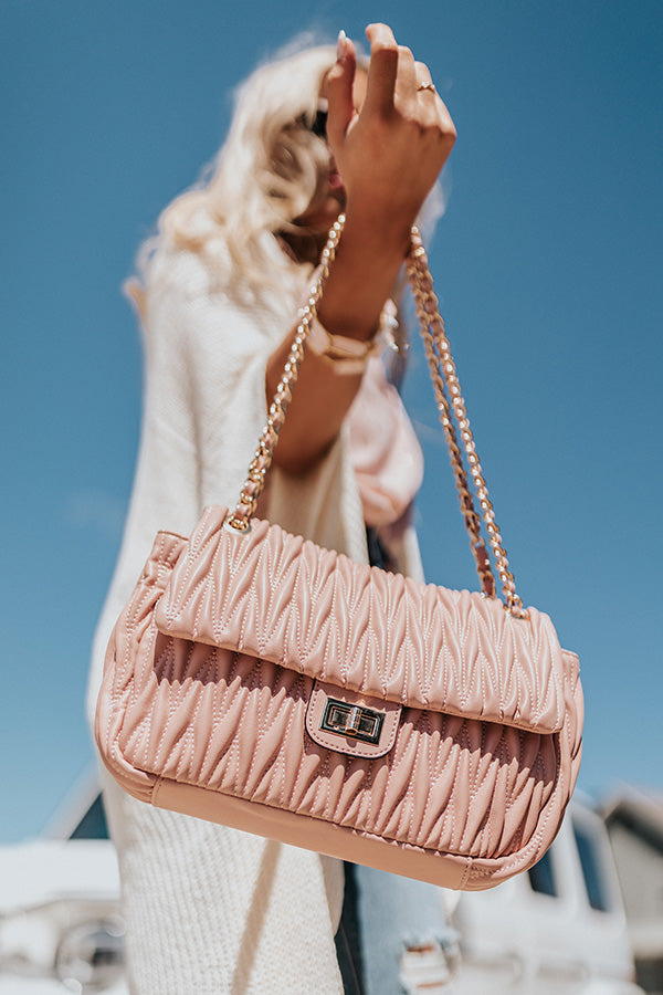 Pressed For Petals Faux Leather Tote In Blush