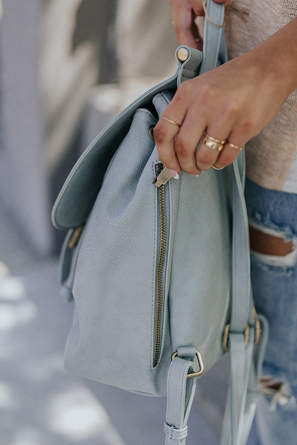 blue faux leather backpack Holding Onto Hope Faux Leather Backpack In Airy Blue