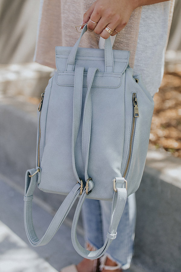 blue faux leather backpack Holding Onto Hope Faux Leather Backpack In Airy Blue