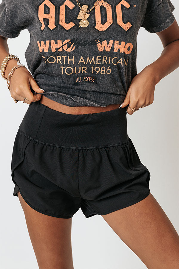 Finish Line High Waist Shorts In Black