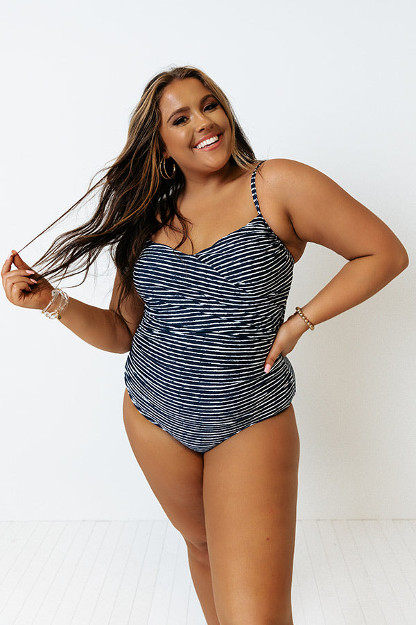 Sail Setter Stripe One Piece Swimsuit Curves