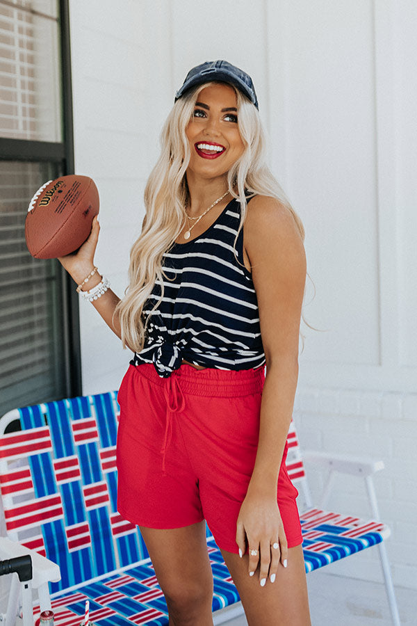 Sweeter In Stripes Shift Tank In Navy