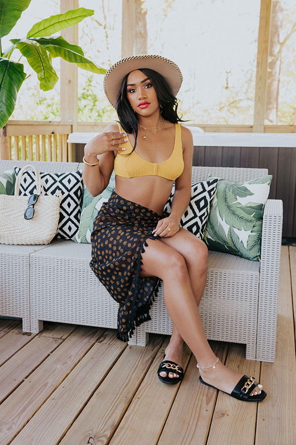 Sangria And Sandals Bikini Top in Mustard