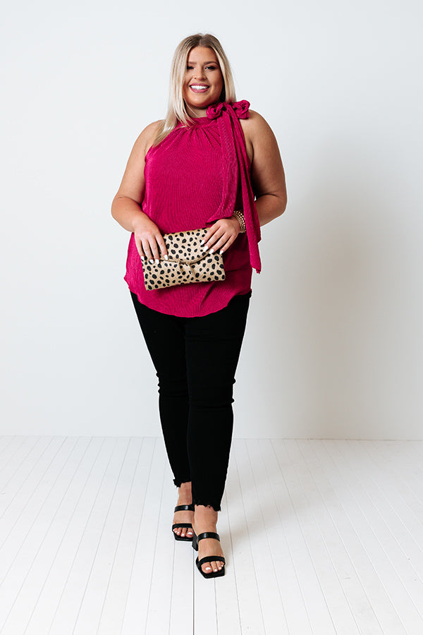 Dream State Pleated Top In Fuchsia Curves