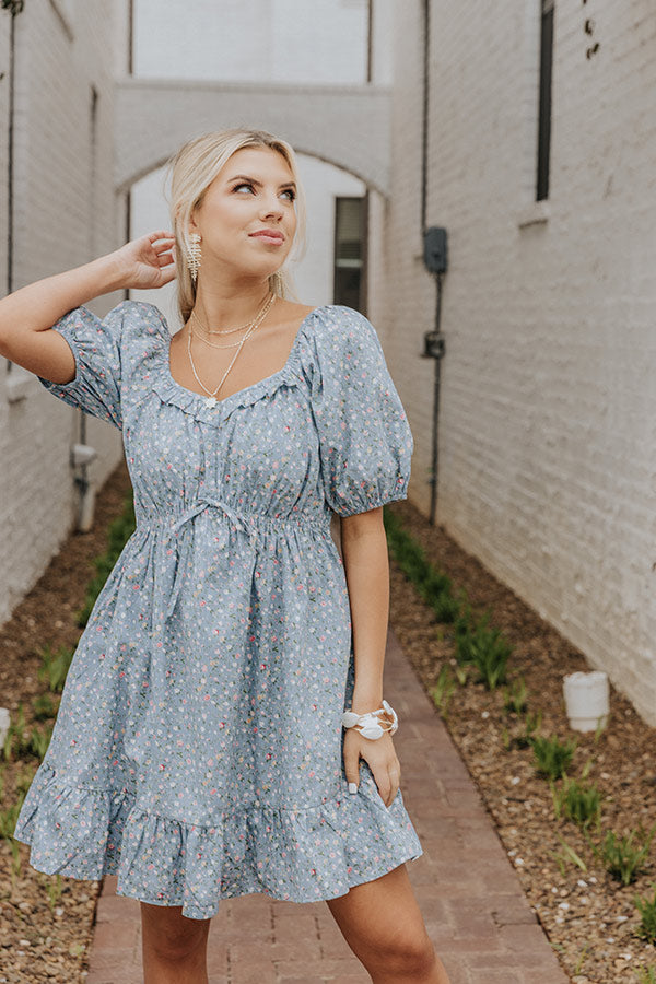 Blue hydrangea clearance dress