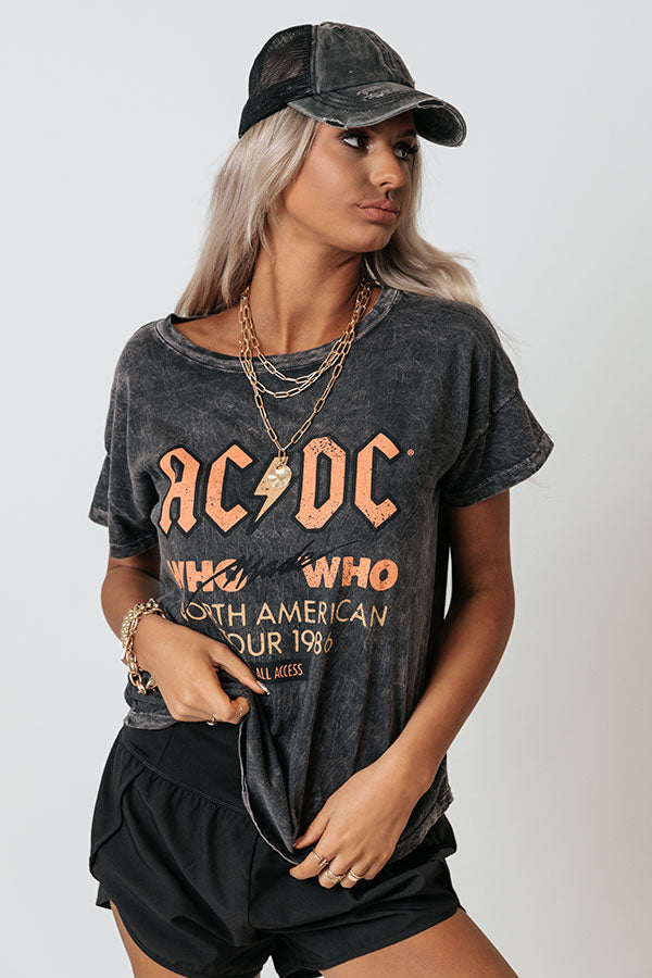 AC/DC Who Made Who Vintage-Wash Graphic Tee Image - 1